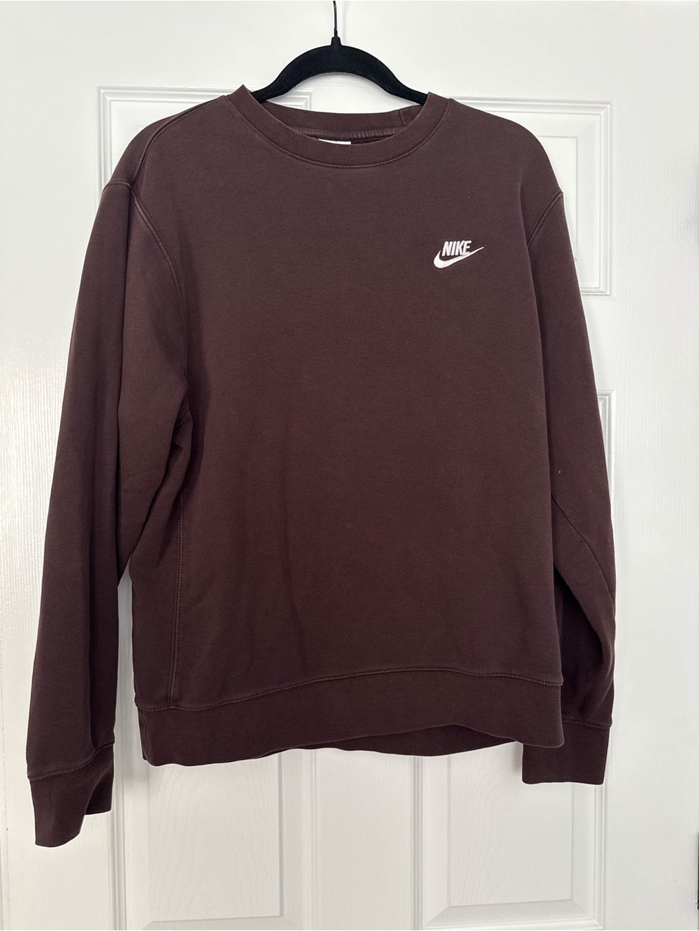 Nike Brown Crewneck Sweatshirt with White Swoosh- size M